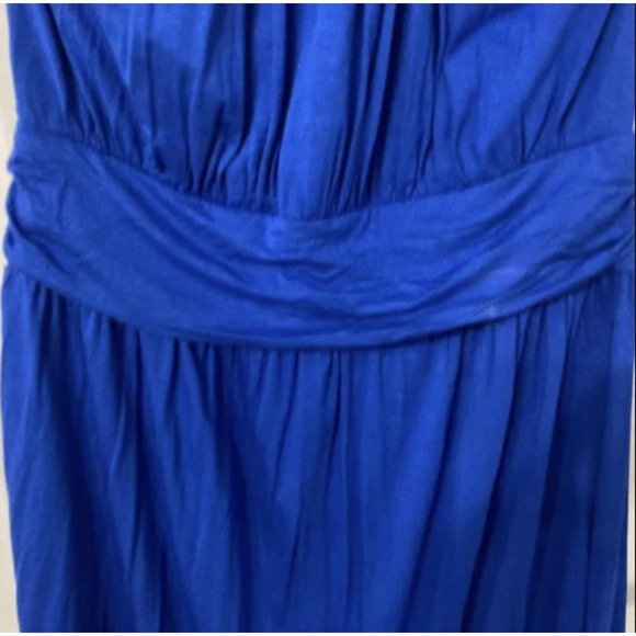 EUC Modcloth Gilli Dress Blue Knit Halter Keyhole Style Size Large - Picture 8 of 16